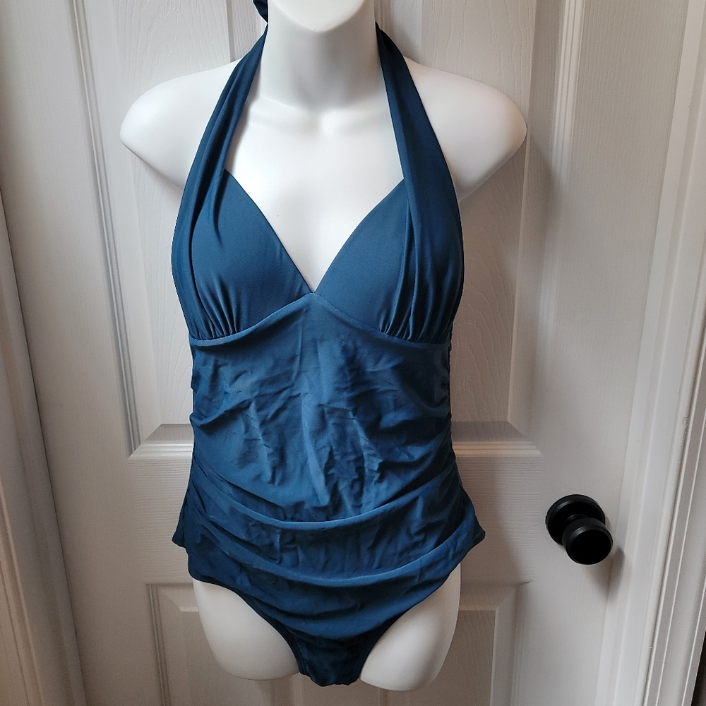 NWT Blue Halter One Piece